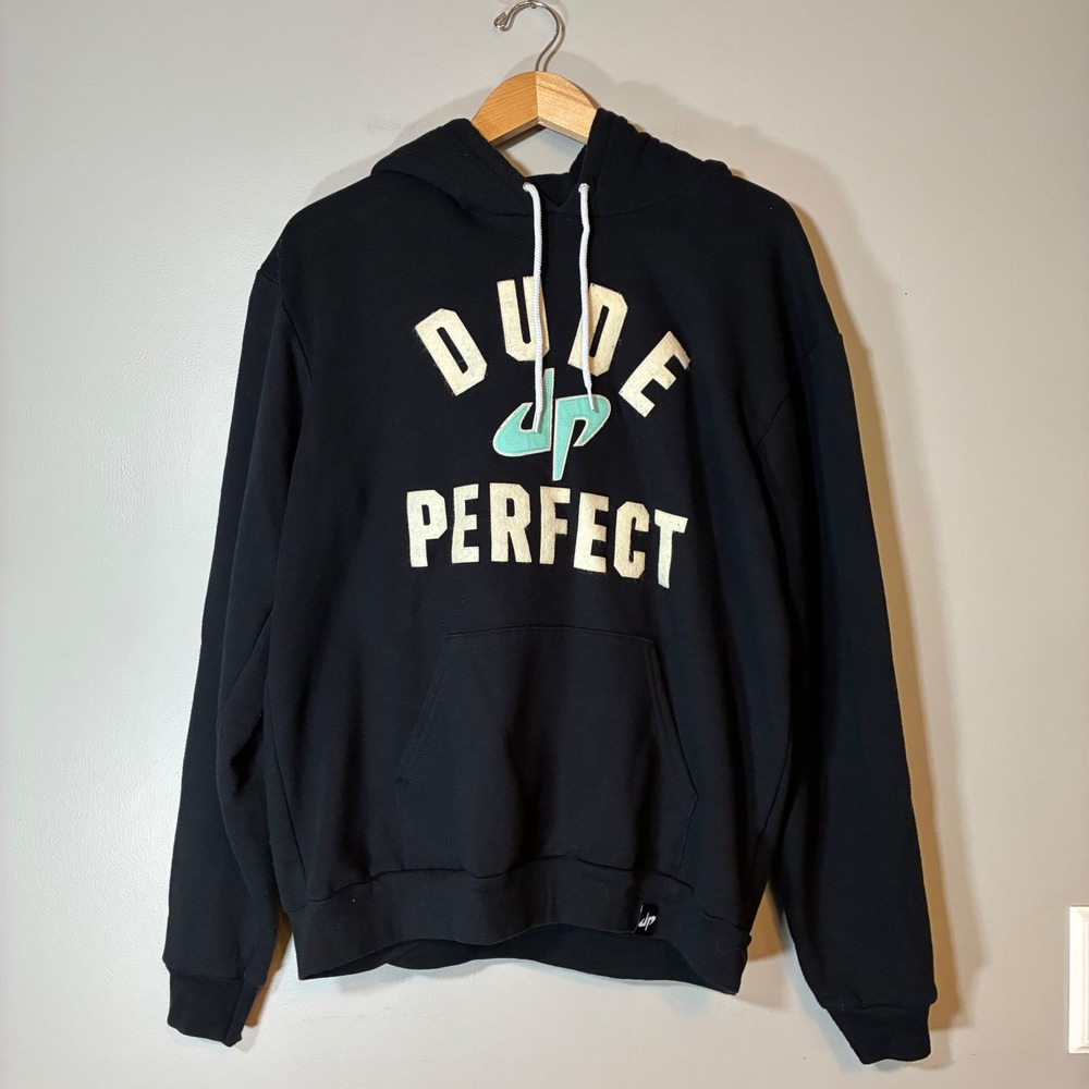 Dude Perfect Hoodie Black Graphic Pullover Sweatshirt Mens XL Made in USA